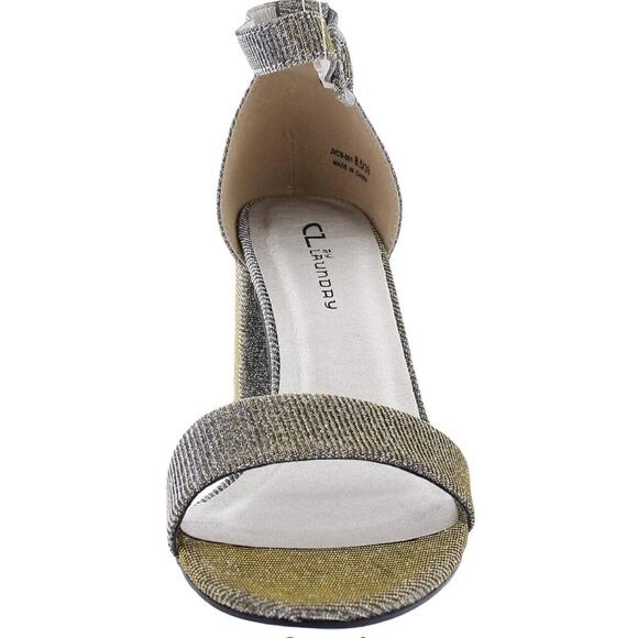 CL Chinese Laundry Jody Heel Ankle Strappy Size 8.5m Gold Metallic Wedding Club - Picture 13 of 14